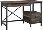 Sauder Steel Metal Wood Two Drawers & Open Shelf Pedestal Desk, Carbon Oak. Fixed Price $252.45.
