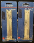 (2) Cards = 4 10" Lid Supports By Hager With Brass Finish CD1302 Us Nos. Fixed Price $16.00.