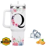 Folai Insulated Tumbler 40OZ Steel Handle Lid Straw Thermal Q. Fixed Price $27.99.