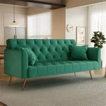 Pemberly Row Convertible Folding Velvet Green Sofa Bed With Adjustable Backrest. Fixed Price $315.67.