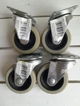 4 Everbilt Non-marking 3 Inch Gray Rubber Swivel Plate Caster Wheels 250872. Fixed Price $25.00.