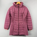 Eddie Bauer W's Astoria Hooded Down Parka Jacket Full Zip Insulated Plum Quilt. Fixed Price $39.99.