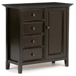 Simpli Home Amherst Solid Wood Medium Storage Cabinet Hickory Brown. Fixed Price $452.99.