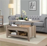 Wooden Lift Top Coffee Table W/storage & 2 Open Shelves For Living Room Office. Fixed Price $74.99.