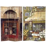 Oriental Furniture 6 Ft. Tall Double Sided Brasserie Canvas Room Divider. Fixed Price $319.18.