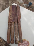 Set Of 4 Antique Turned Country Primitive Table Farmhouse Legs. Fixed Price $95.00.