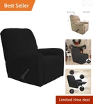 Black Checkered Recliner Sofa Cover 4PCS Elastic Spandex Furniture Protector. Fixed Price $57.76.