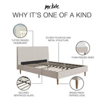 Dhp Mr. Kate Daphne Upholstered Fabric & Velvet Full Platform Bed In Ivory. Fixed Price $333.41.