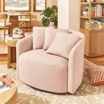 Oversized Boucl Swivel Accent Chair With Pillows Cozy Lounge Seating. Fixed Price $332.96.