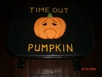 14" X 10" Solid Wood "time Out Pumpkin" Jack Lantern Kids Rocking Chair Stool. Fixed Price $30.00.