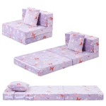 Memorecool Foldable Futon Chair Bed For Kids, Glow Tri-fold Sofa Convertible. Fixed Price $151.28.