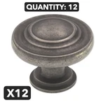 12-PACK Lot Amerock BP1586-WN Weathered Nickel 3/8" Ringed Cabinet Knob Pull. Fixed Price $74.06.