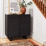 2 Door Fluted Accent Cabinet Black - Threshold. Fixed Price $180.00.