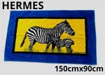 Hermes Paris Cotton Beach Bath Towel Blanket Rug Mat Zebra Family Blue Yellow. Fixed Price $811.85.