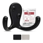 Jack Drill 5 + 1 Pack Double Coat Hooks Black Finish, Easy To Install, .... Fixed Price $21.34.