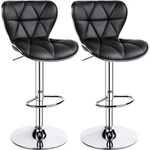 Yaheetech Bar Stools Set Of 2, Adjustable Pu Leather Swivel Black. Fixed Price $145.99.