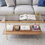 Nathan James Asher Mid-century Rectangle Coffee Table Glass Top And Rustic Oak. Fixed Price $257.99.