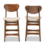 Baxton Studio Katya Sand Walnut Brown Finished Wood 2-PIECE Counter Stool Set. Fixed Price $213.73.