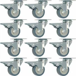 12 Pack 2" Swivel Total Lock Brake Polyurethane Plate Caster Pu. Fixed Price $21.49.