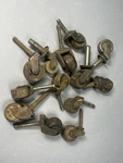 Antique Lot Wood & Steel Caster Wheel For Furniture, Dresser, Cabinets Etc. Fixed Price $25.00.