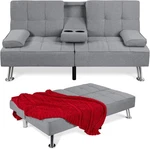 Gray Linen Folding Recliner Futon Best Choice Products Removable Arms. Fixed Price $151.99.