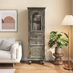 Farmhouse Tall Narrow Storage Cabinet Rustic Wood Linen. Fixed Price $417.00.