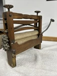 Antique 1898 Anchor Brand Wood Hand Crank Mounted Clothes Wringer #9141. Fixed Price $65.59.