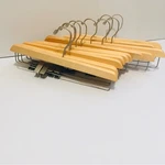 Mainetti Wood Skirt Pant Hangers Of 15 Natural Metal Clip Luxury Closet. Fixed Price $45.00.