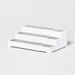 Expandable 3 Tier Shelf: Freestanding Spice Rack, White Kitchen Storage. Fixed Price $15.60.