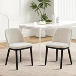 Set 2/4/6 Modern Dining Chairs, Soft Linen Cushioned Seat With Wooden Legs. Fixed Price $283.99.