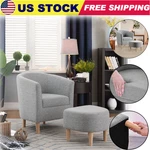 Modern Linen Fabric Arm Chair W/ Ottoman Accent Single Sofa Upholstered Us. Fixed Price $149.99.