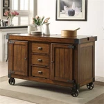 Acme Kabili 3-DRAWER Wooden Kitchen Cart In Antique Tobacco. Fixed Price $1030.92.