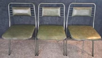 Vintage Cosco Folding Chair Set 3 Mid Century Metal Geen Padded Nice. Fixed Price $165.00.
