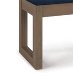 Simpli Home Milltown 26" Footstool Ottoman Bench In Dark Blue Faux Leather. Fixed Price $171.45.