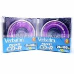 X New Verbatim Pocket Mini Cd-r Discs 5PK 21 W/ Color Cases, Sealed Lot. Fixed Price $50.20.