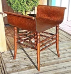 Bentwood Oak Vtg Hollywood Regency Art Deco Vanity Bench Crocker Chair Co.. Fixed Price $425.00.