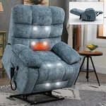 Oversized Lay Flat Massage Heat Power Lift Recliner Chair For Elderly Dual Motor. Fixed Price $549.99.