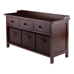 Winsome Adriana 4-PIECE Storage Transitional Solid Wood Bench Antique Walnut. Fixed Price $234.99.