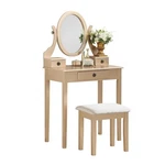 Roundhill Furniture Moniys Wood Moniya Makeup Vanity Table And Stool Set, Gold. Fixed Price $160.99.