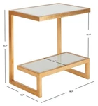 Safavieh Mirror Top Gold Accent Table, Reduced Price 2172722111 FOX2522B. Fixed Price $108.00.