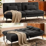 Convertible Futon Sofa Bed 72 Inch Adjustable Backrest Folding Black Comhoma. Fixed Price $259.99.