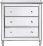 Elegant Silver Bedside Cabinet With Mirrored Panels. Fixed Price $1155.00.