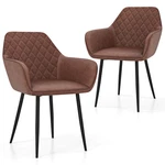 Leisure Dining Set Of 2 Upholstered Accent W/ Curved Backrest Brown. Fixed Price $109.99.