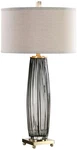 Uttermost Vilminore 33 1/4" High Modern Grooved Gray Glass Table Lamp. Fixed Price $475.20.