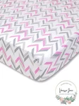 Wendy Bellissimo Mix And Match Chevron Fitted Crib Sheet Grey/pink. Fixed Price $14.40.