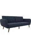 Novogratz Brittany Futon, Convertible Sofa & Couch, Blue Linen. Fixed Price $400.00.