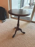 Vintage Ethan Allen Rnd. Pedestal, Side Table, Solid Wood, Queen Anne Style. Fixed Price $275.00.