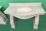 New Travertine Stone Pedestal Sink. Fixed Price $500.00.