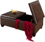 Alfred Bonded Leather Storage Ottoman By Christopher Knight Home, Brown. Fixed Price $354.99.