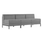 Flash Furniture 3 Piece Gray Leathersoft Modular Lounge Set With Ganging Clips. Fixed Price $1163.75.